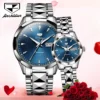 JSDUN Top Romantic Couple Watch Tungsten Steel Strip Imported Movement Imported Movement  Automatic Mechanical Watch for Lovers 3