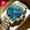 OLEVS 3655 Original New Quartz Watch for Men Chronograph Waterproof Business Man Watch Wristwatch Stainless Steel Luxury Watch 1