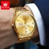 OLEVS Luxury Brands Original Quartz Men's Watches Waterproof Fashion Gold Wristwatch for Male Luminous  Butterfly Buckle Watch 4