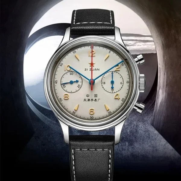 Men's watches 1963 pilot automatic watch 42mm waterproof retro quartz chronograph vintage dress watch 2