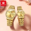 OLEVS Luxury Couple Watches Top Brand Original Quartz Watch for Man Waterproof Luminous Date Stainless Steel Classic Fashion 3