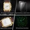 OLEVS Men's Top Brand Square Quality Quartz Wristwatch Chronograph Waterproof Original Watch for Man Luminous Date Luxury 5