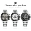 OLEVS 6654 Luxury Mens Watch Chronograph Automatic Mechanical Wristwatch Waterproof Luminous Top Brand Watch for Man Date Sport 6