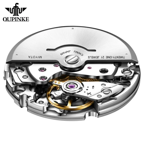 OUPINKE Luxury Men's Watches Sapphire Prism Mirror Dual Calendar Automatic Mechanical Watch for Man Waterproof Luminous Watch 2