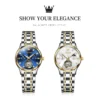 OLEVS Luxury Fashion Women's Watches Waterproof Moon Phase Hollow Out Fully Automatic Mechanical Watch Bracelet Necklace Set 6
