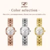 JinShiDun 8987 Luxury Fashion Womens Watch Swiss Movement Date Waterproof Quartz Watch Gold Elegant Diamond Scale Original Watch 5