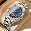 Luxury Watch for Man Sports Leather Men Quartz Watch Waterproof Luminous Chronograph Men's Watches Male Clock Reloj+box 4