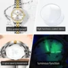 OLEVS Top Brand Women's Watches Elegant Simple Original Quartz Watch for Man Diamond Dial Waterproof Luminous Date Wristwatch 5