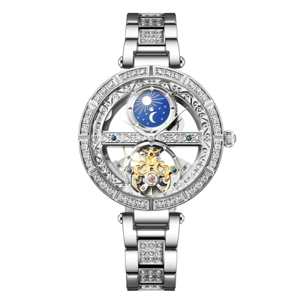 Ladies Watch Automatic Woman Luxury Fashion Waterproof Watch for Women Watches Skeleton Tourbillon Mechanical Clock Relogio New 2
