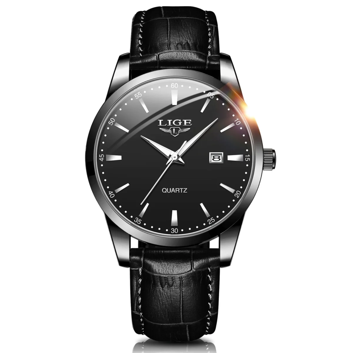 LIGE Classic Wrist Watches For Top Brand Luxury Business Date Waterproof Luminous Stainless Steel Men Quartz Wristwatch+Box 6