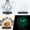 JinShiDun Classics Simple Women's Watches Silver Waterproof Automatic Mechanical Watch Date Luminous Elegant Lady Wristwatch 5