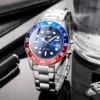 Luxury Men Fashion Watch Silver Stainless Steel Band Waterproof Casual Calendar Quartz Watch Green Business Wristwatch 1