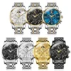 OLEVS Top Luxury Brand Men's Watches Moon Phase Chronograph Quartz Watch for Man Gold Stainless Steel Luminous Original Watch 6