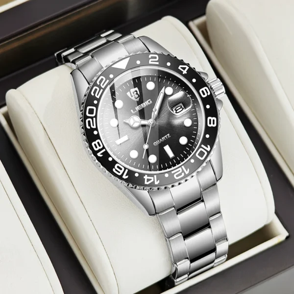 LIEBIG Fashion Luxury Movement Quartz Watches Business Time Watch Waterproof Stainless Steel Strap Wristwatches For Men Women 1