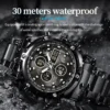 OLEVS Original Brand Men's Watches Waterproof Trendy Electronic Watch Multifunctional LED Luminous Fashion Stainless Steel 5