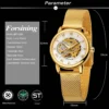 Forsining Elegant Fashion Women's Mechanical Watch Skeleton Movement Roman Luminous Numerals Mesh Strap Female Luxury Wristwatch 4