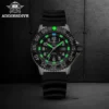 Addies Dive Men Fashion Casual Watch Calendar Display 50m Waterproof Tube Luminous Watch Black Dial Rotating Bezel Quartz Watch 5