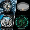 OUPINKE 3196 Blue Watch for Men Original Automatic Movement Deep Waterproof Hollow Out Mechanical Wristwatch Men 4