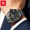 OLEVS 3638 Fashion Business Men's Watches Waterproof Date Quartz Watch Original Luminous Simple Brand Stainless Steel Wristwatch 3
