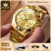 OLEVS Men's Watches Classic Luxury Automatic Mechanical Original Wristwatch for Man 24 Hour Week Date Display Waterproof Fashion 1