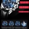 OLEVS 2878 Men Watch Brand Luxury Quartz Watch Business Leather Strap Waterproof Luminous Leisure Sports Men Watch Reloj Hombre 4