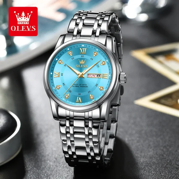 OLEVS Men's Watches Top Brand Original Quartz Watch for Man Waterproof Luminous Fashion Trend Wristwatch Date Week Daily Dress 2