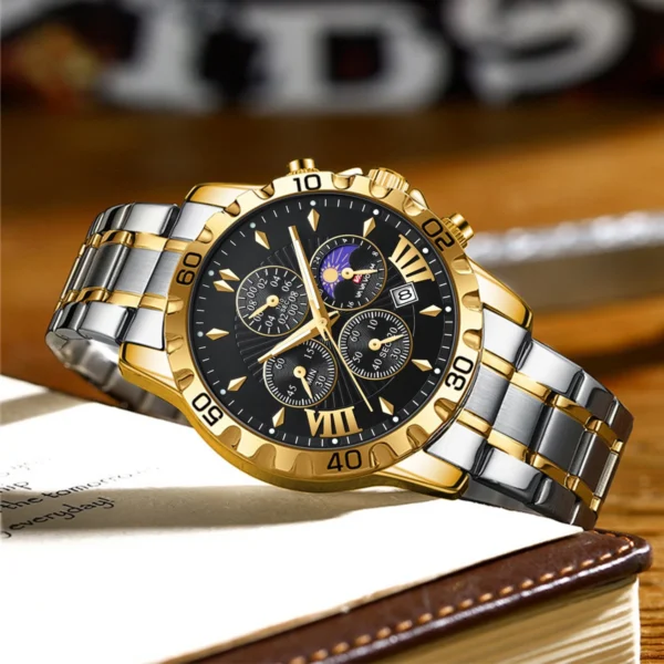 VA VA VOOM Top Brand Luxury Watch for Man Quartz Sports Men Watch Waterproof Luminous Stainless Steel Chronograph Men Wristwatch 2