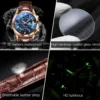 OLEVS Luxury Men's Watches Waterproof Luminous Quartz Wrist watch Leather Date Sports Top Brand Male Watch for Men Relogio 6
