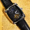 Tonneau Moon Phase Automatic Watch for Men Luxury Brand Tourbillon Skeleton Mechanical Watches Leather Belt Luminous Hands Clock 5
