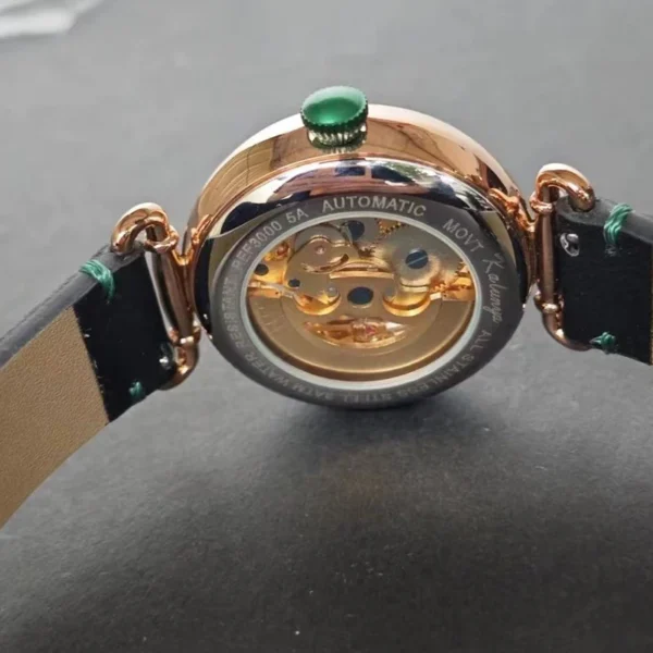 Ladies' Starry Series Fashion Mechanical Watch Waterproof and Scratch resistant Hollow out Dial High quality Leather Strap Watch 2