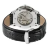 WINNER Fashion men's and women's watches black and silver hollow design creative dial leather strap automatic mechanical watches 6