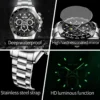 OLEVS 6654 Mens Watch Original Luxury Brand Chronograph Automatic Mechanical Sports Wristwatch Waterproof Luminous Watch For Man 5