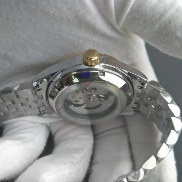 Luxury Steel Arabic Numbers Watches Automatic Movement Urdu Numerals Mechanical Wristwatch Men Waterproof Erkek Saatleri 2