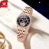 OLEVS Brand Fashion Starry Sky Dial Women Mechanical Watches Diamond Automatic Wristwatch Ladies Waterproof Luminous Clock Women 3