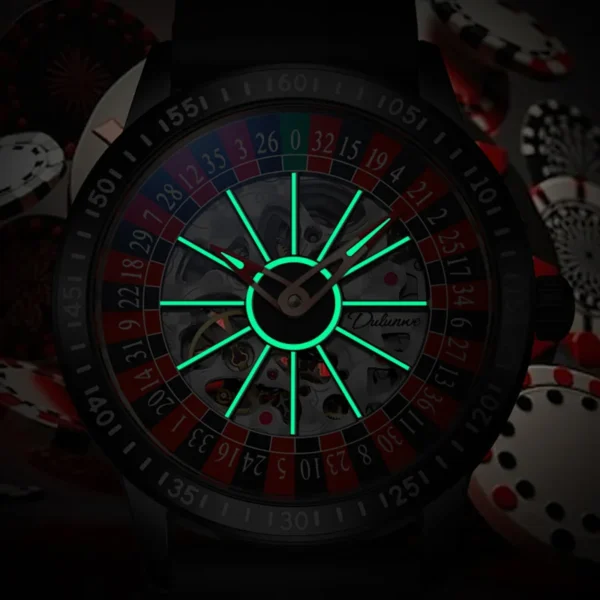 Men Mechanical Watch Automatic Luxury Gambling Rotating Plate Dial Wristwatch Man Casual Waterproof Luminous Clock Reloj Hombre 2