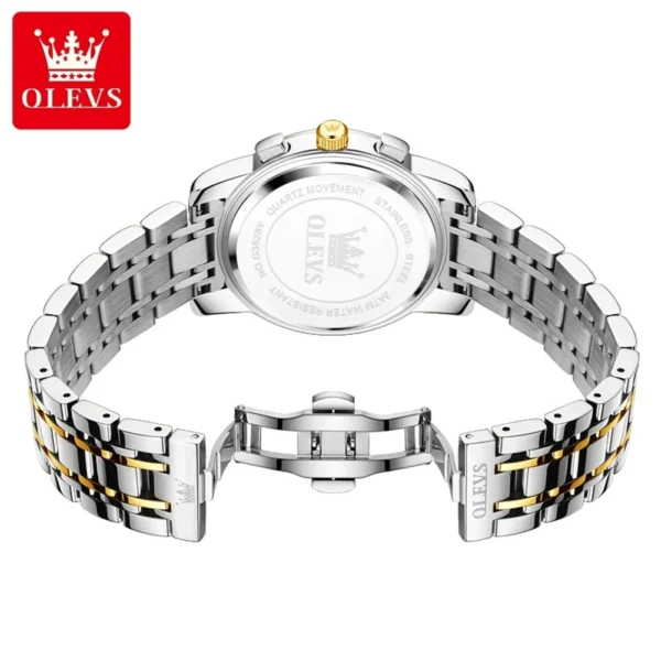 OLEVS Business Classic Three Eye Dial Men's Watches Waterproof Moon Phase Quartz Watch Arabic Numeral Scale Original Wristwatch 2