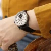Seagull Men Automatic Watch Fashion Hollow Flywheel Mechanical Wristwatch Multi-function calendar week month Waterproof Clock 6