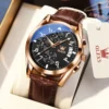 OLEVS Luxury Men's Watches Waterproof Luminous Quartz Wrist watch Leather Date Sports Top Brand Male Watch for Men Relogio 2