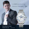 OLES Minimalist Business Men's Watches Roman Scale Waterproof Quartz Watch Solid Stainless Steel Strap Original Genuine Watch 4