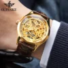 OUPINKE High Quality Men's Watches Waterproof Tungsten Steel Strip Automatic Mechanical Watch Conceptual Hollowing Out Skeleton 4