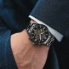 Men Watch US Fast Delivery Multifunctional Luxurious Rhinestone Moonlight Stainless Steel Business Leisure Quartz 1 Set Watches 6