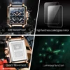OLEVS Luxury Brand Men's Watches Square Large Dial Waterproof Quartz Watch Male Chronograph Calendar Leather Strap Original 4