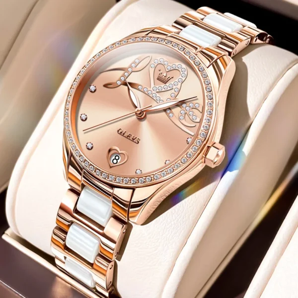 2025 NEW Watches Woman Ceramics Automatic Mechanical Watches Fashion Ladies Clock Female Love Dial Watch Relogio Feminino 1