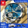 OLEVS 6619 Mens Watch Original Brand Tourbillon Automatic Mechanical Watch Waterproof Watch For Men Dual Calendar Watch Gifts 1