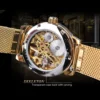 Forsining Elegant Fashion Women's Mechanical Watch Skeleton Movement Roman Luminous Numerals Mesh Strap Female Luxury Wristwatch 5