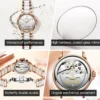 OLEVS Top Brand Luxury Ceramic Mechanical Watch for Women Fashion Diamond Bracelet and Necklace Set Automatic Watch for Women 3