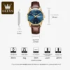 OLEVS Mens Quartz Watches Brand Luxury Casual Fashion Men's Watch For Gifts Breathable leather Waterproof luminous Wristwatch 5