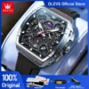 OLEVS 2942 Men's Watch Hollow Out Watches Quartz Watch Waterproof Luminous Watches For Men Stylish Design with Silicone Strap 1