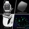 OLEVS Brand Wristwatch Tonneau Waterproof Moon Phase Chronograph Quartz Watch Luminous Original Silicone strap  Men's Watches 6