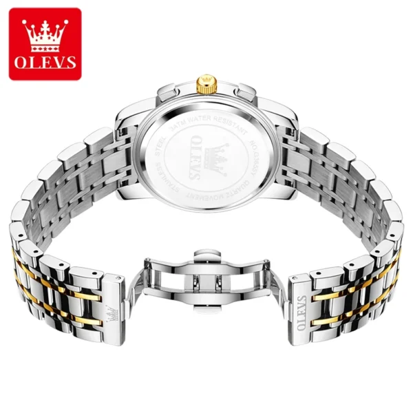 OLEVS 3655 Original New Quartz Watch for Men Chronograph Waterproof Business Man Watch Wristwatch Stainless Steel Luxury Watch 2